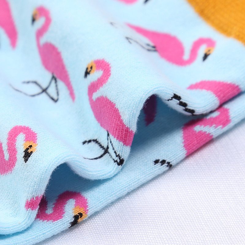Socks Wholesale Cotton Foot Square Cotton Flamingo Men's Mid-Calf Trendy Socks Foreign Trade Happy Socks Cross-Border New Hot Sale - Image 4