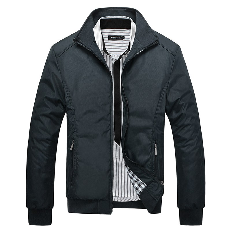 Jason Wolf New Men's Jacket Men's Single Clothes Youth Stand Collar Jacket Spring and Autumn Leisure Business Men's Jacket Men's Jacket - Image 3