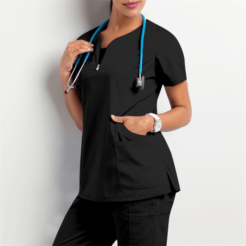Amazon Operating Room Short Sleeve Hand Washing Suit Women's Jacket Short T Work Clothes Nurse Surgeon Disposable Protective Coveralls Work Clothes B - Image 24