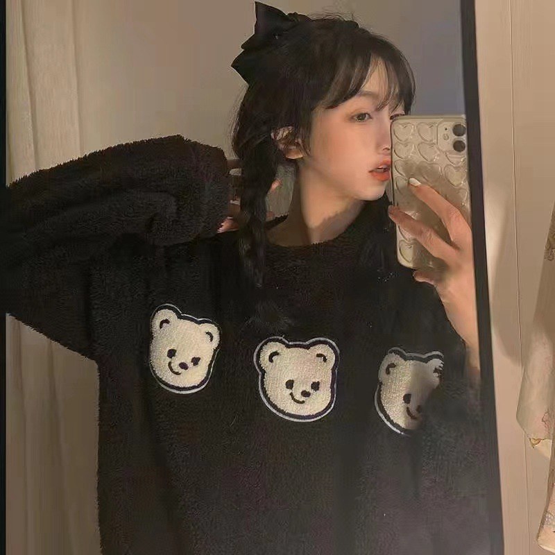 Flannel Women Pajamas Sets New 2024 Autumn Winter Warm Thick Coral Velvet Long Sleeve Cartoon Sleepwear Home Pijamas Set Girl - Image 16