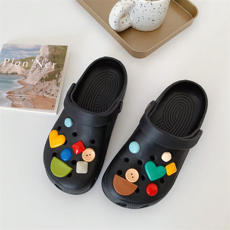 Hole Shoes Ins Girl's Heart Feeling of Shit Cute Cartoon Cow Toe Box Soft Bottom Thick Bottom for Outdoors Sandals Women's Summer - Image 15