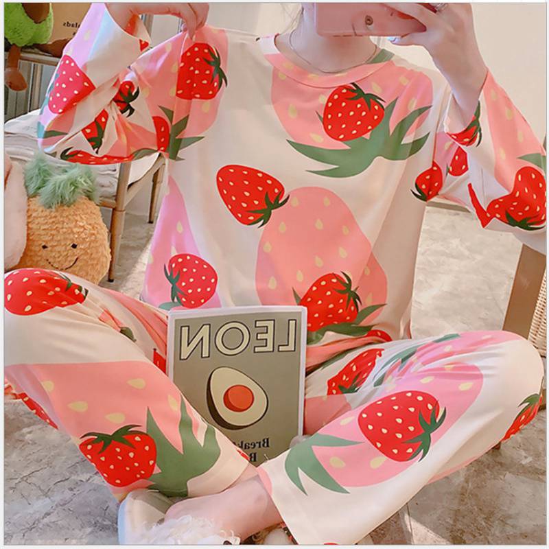 Spring and Autumn Cartoon Long Sleeve Pajamas Women's Trousers Large Size Cute Women's Winter Homewear Suit - Image 27