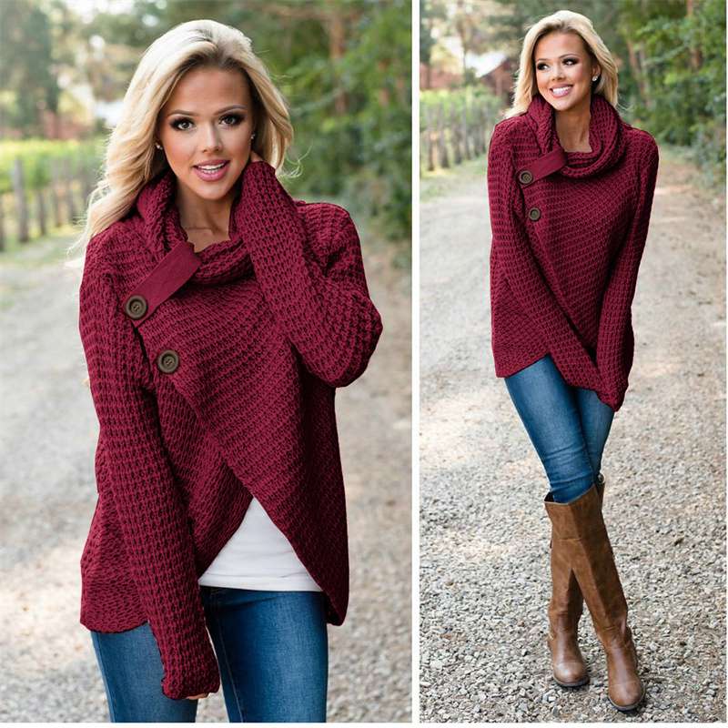 2024 Autumn Winter Sweater Ol Commuter Amazon Amazon Turtleneck Cardigan Solid Color Sweaters Women's Clothing One Piece Dropshipping - Image 27