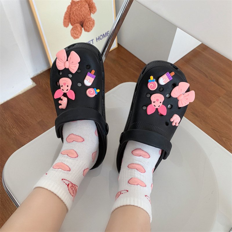 Hole Shoes Ins Girl's Heart Feeling of Shit Cute Cartoon Cow Toe Box Soft Bottom Thick Bottom for Outdoors Sandals Women's Summer - Image 13