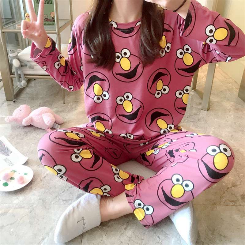 Spring and Autumn Cartoon Long Sleeve Pajamas Women's Trousers Large Size Cute Women's Winter Homewear Suit - Image 29