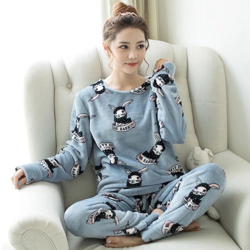 Flannel Women Pajamas Sets New 2024 Autumn Winter Warm Thick Coral Velvet Long Sleeve Cartoon Sleepwear Home Pijamas Set Girl - Image 13