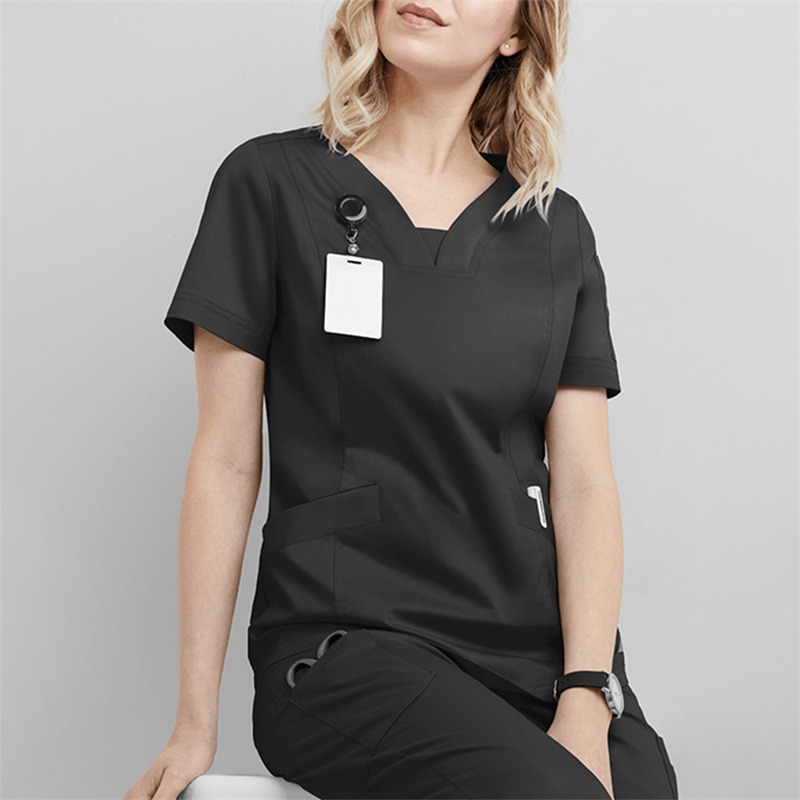Amazon Operating Room Short Sleeve Hand Washing Suit Women's Jacket Short T Work Clothes Nurse Surgeon Disposable Protective Coveralls Work Clothes B - Image 30