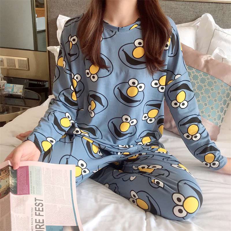 Spring and Autumn Cartoon Long Sleeve Pajamas Women's Trousers Large Size Cute Women's Winter Homewear Suit - Image 30