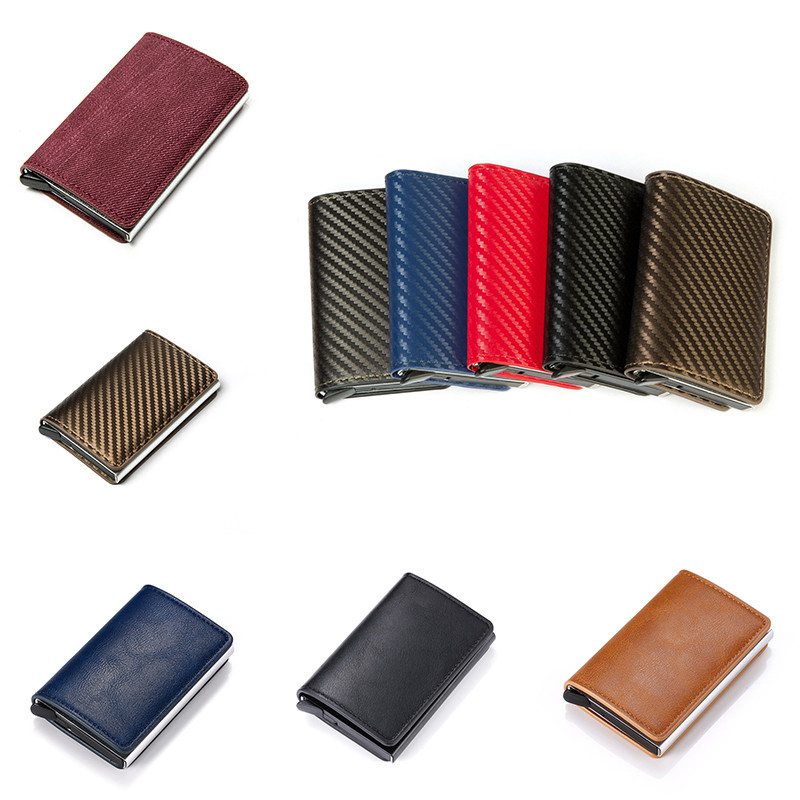 2024 Credit Card Holder Wallet Men Women RFID  Aluminium Bank Cardholder Case Vintage Leather Wallet with Money Clips