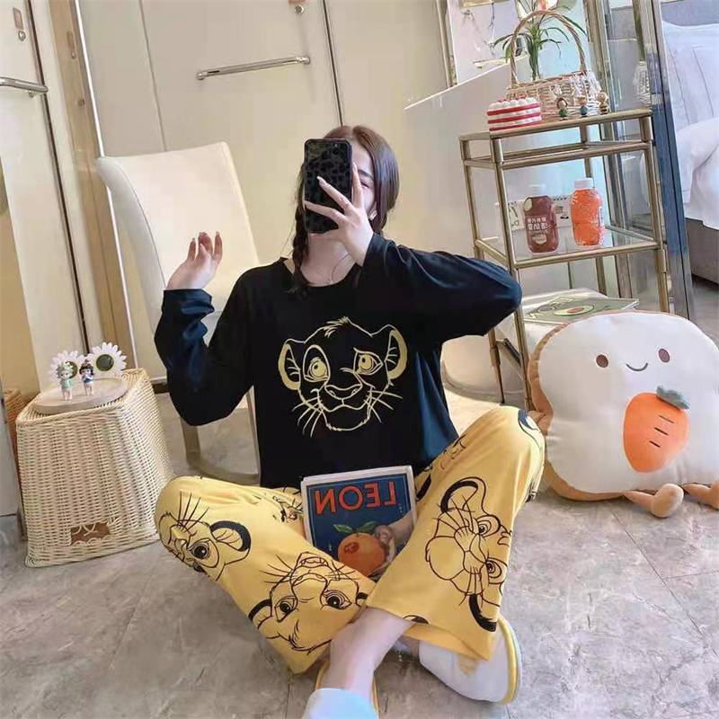 Spring and Autumn Cartoon Long Sleeve Pajamas Women's Trousers Large Size Cute Women's Winter Homewear Suit - Image 32