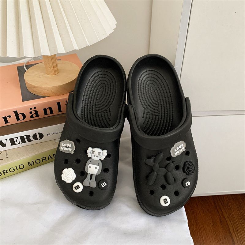 Hole Shoes Ins Girl's Heart Feeling of Shit Cute Cartoon Cow Toe Box Soft Bottom Thick Bottom for Outdoors Sandals Women's Summer - Image 9