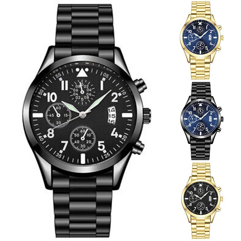 ZZ Luminous Calendar Metal Strap Men's Analog Quartz Formal Casual Wrist Watch Gift - Image 15
