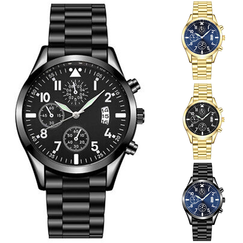 ZZ Luminous Calendar Metal Strap Men's Analog Quartz Formal Casual Wrist Watch Gift - Image 18