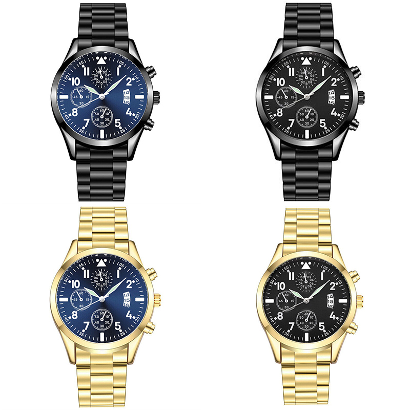 ZZ Luminous Calendar Metal Strap Men's Analog Quartz Formal Casual Wrist Watch Gift - Image 16