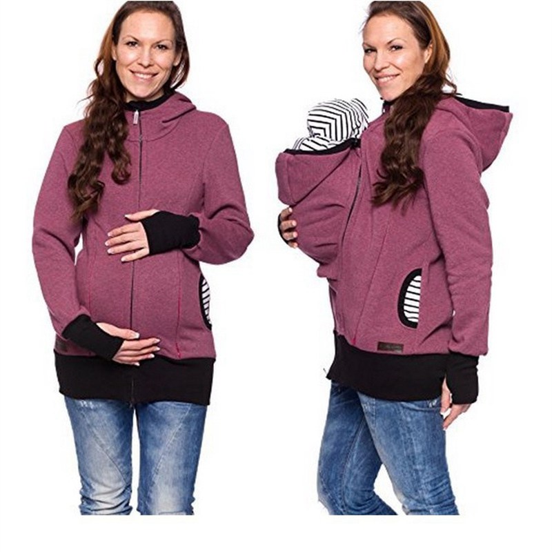 2024 Autumn and Winter Popular European and American Three-in-One Multi-Functional Kangaroo Hooded Mom Sweater in Stock Wholesale Autumn and Winter - Image 5