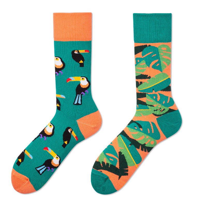European and American Autumn and Winter New Creative Couple AB Trendy Socks Fashion Personality Trend Cartoon Jacquard Middle Tube Cotton Socks - Image 9