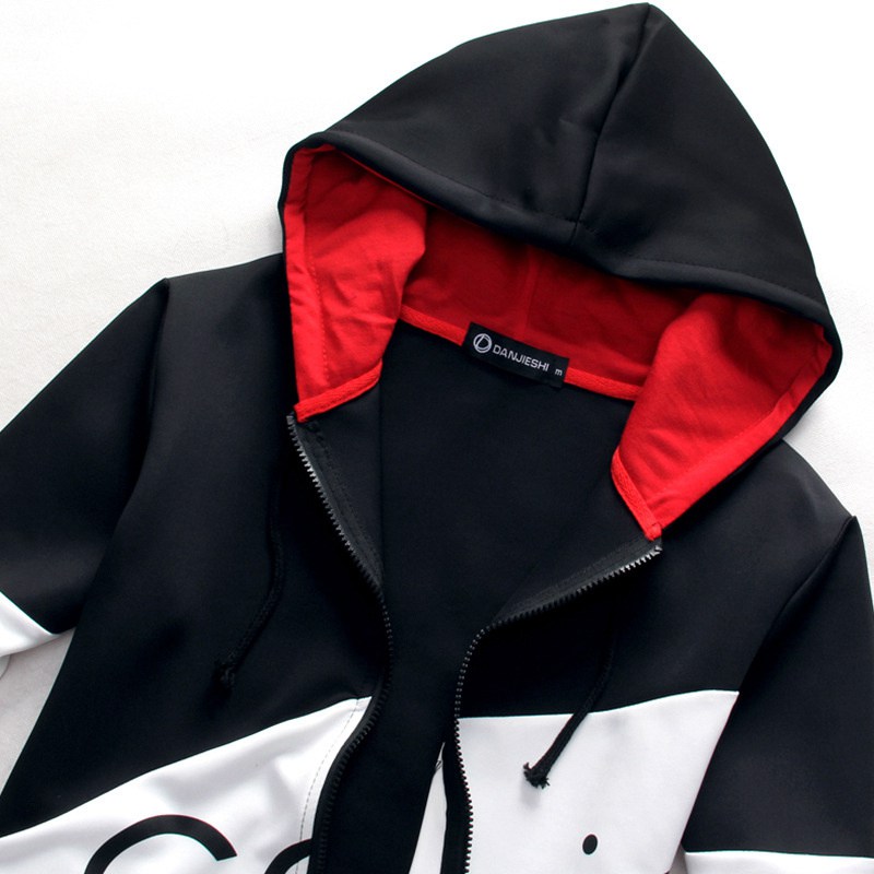 Spring and Autumn New Men's Cardigan Sweater Suit Korean Style Hooded Slim Fit Printed Sportswear Casual Suit for Men - Image 4