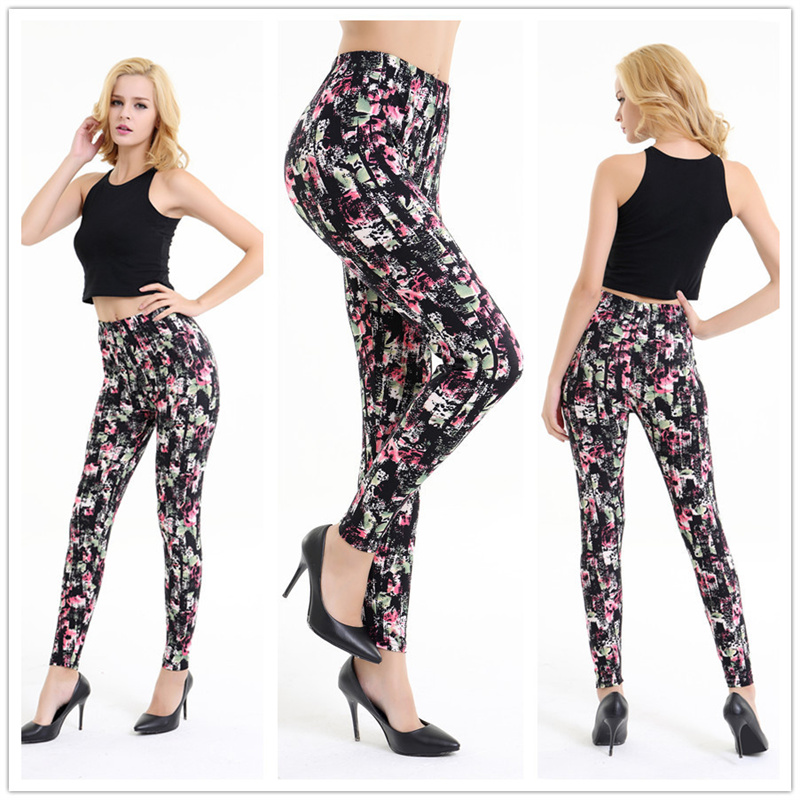 Amazon New European and American Striped Plaid Printed Yoga Pants Women's High Waist Slimming Leggings Yiwu Stall Wholesale - Image 22