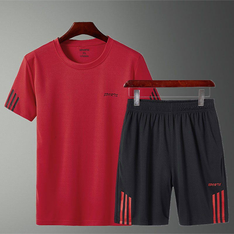 Men's Sports Suit Men's Summer Shorts Two-Piece Suit Men's Quick-Drying Short-Sleeved T-shirt Sportswear Casual Pants Loose - Image 4
