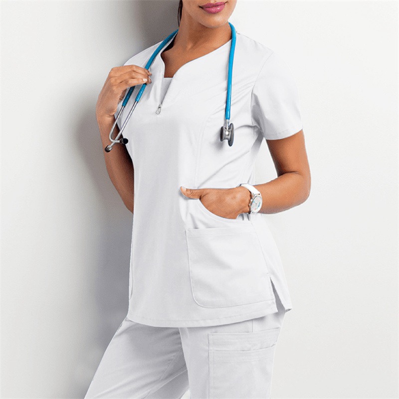 Amazon Operating Room Short Sleeve Hand Washing Suit Women's Jacket Short T Work Clothes Nurse Surgeon Disposable Protective Coveralls Work Clothes B - Image 32