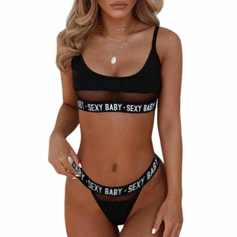 Exclusive for Cross-Border European and American Foreign Trade Sexy Lingerie Sexy Cutout Letters Three-Point Women's Split Underwear T1157 - Image 4