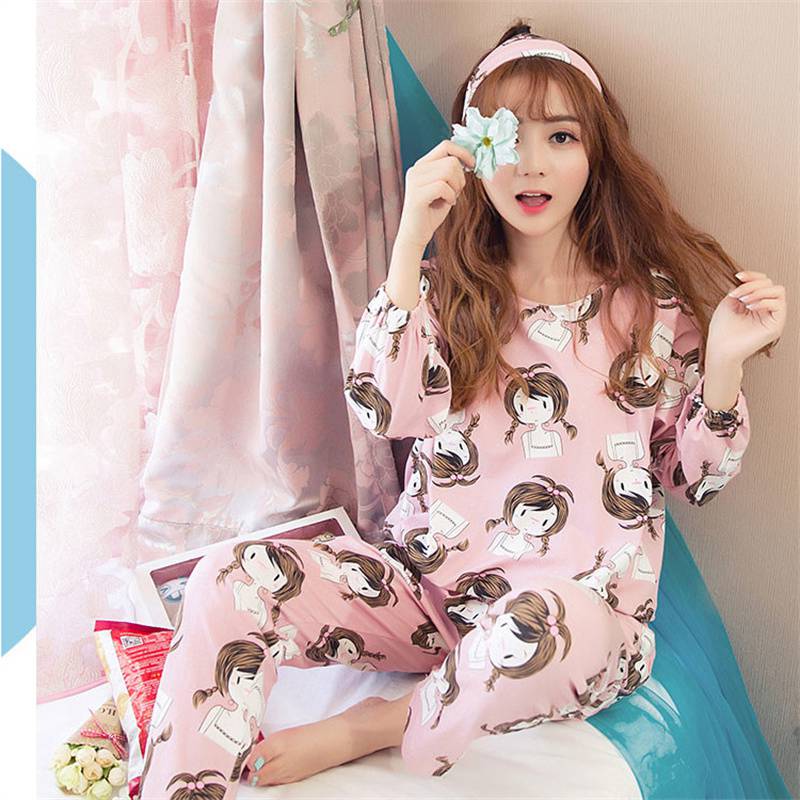 Spring and Autumn Cartoon Long Sleeve Pajamas Women's Trousers Large Size Cute Women's Winter Homewear Suit - Image 34