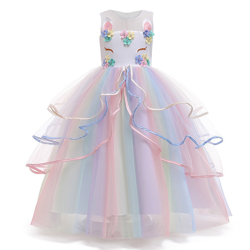 Vintage Flower Girls Dress Children Princess Party Pageant Long Gown Kids Dresses for Girls Formal Clothes - Image 4