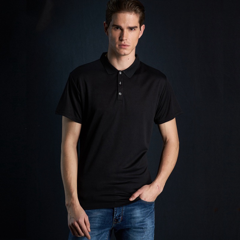 Short-Sleeved T-shirt Polo Solid Color Sports Quick-Drying Half Sleeve Polo Shirt Men's Clothing Factory Wholesale Advertising Shirt Printed Logo - Image 6