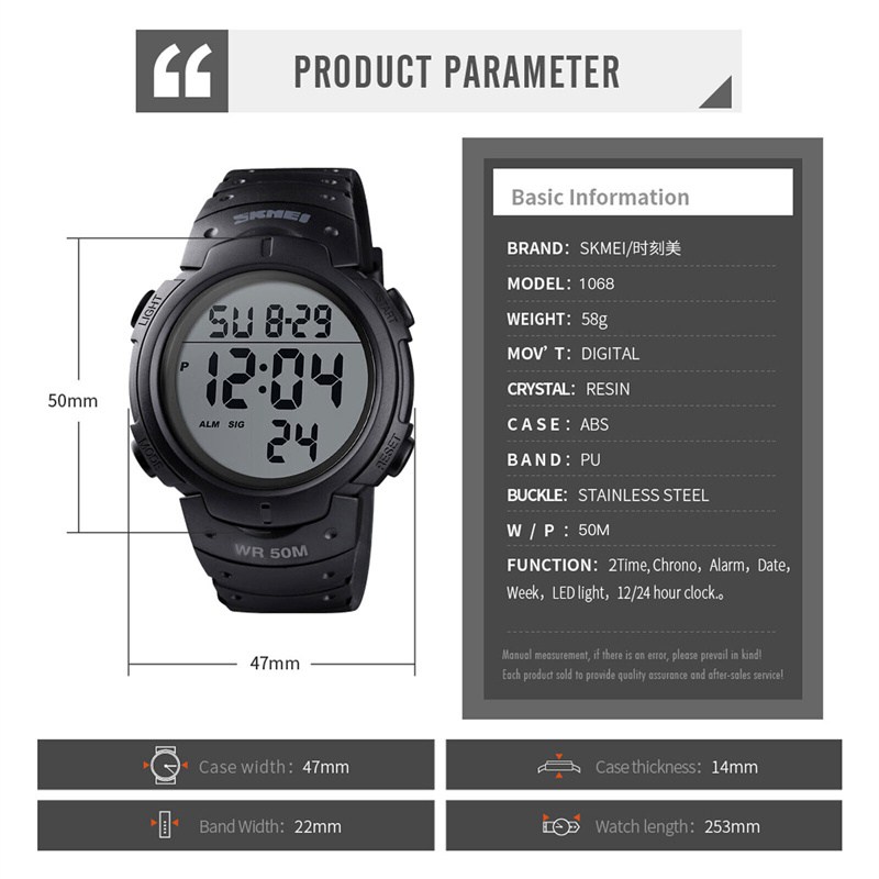 ZZ SKMEI Mens LED Digital Sport Watches Military Stopwatch Waterproof Date Watch UK - Image 10
