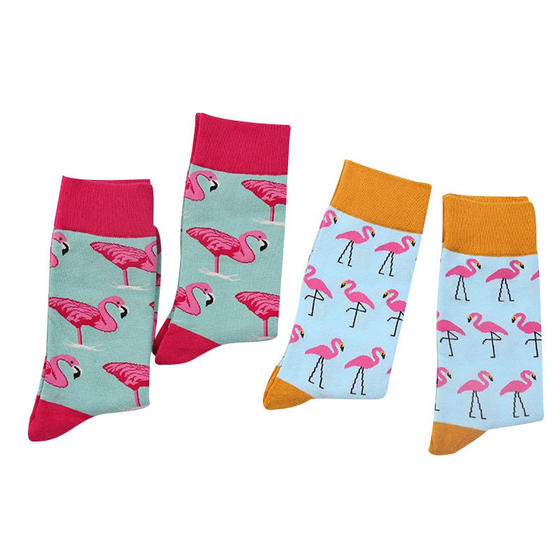 Socks Wholesale Cotton Foot Square Cotton Flamingo Men's Mid-Calf Trendy Socks Foreign Trade Happy Socks Cross-Border New Hot Sale - Image 5