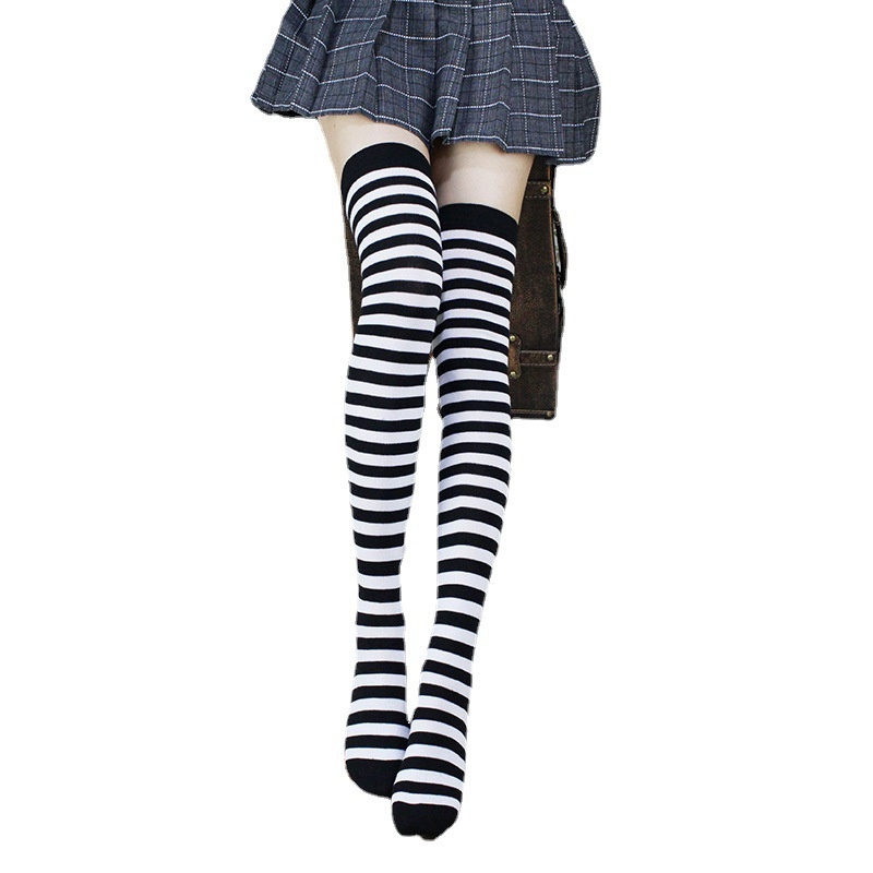 Student Spring and Autumn Knee Socks Stockings Twist Knitted Two-Bar Vertical Stripes Pile Style Japanese Thigh Stocking Female Korean Fashion - Image 24