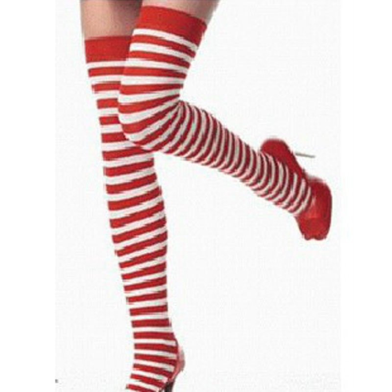 All-Matching Color Stripes Christmas Stockings Zebra Stripes Color Cotton Socks Thigh Socks Women's Long Tube Striped Socks - Image 4