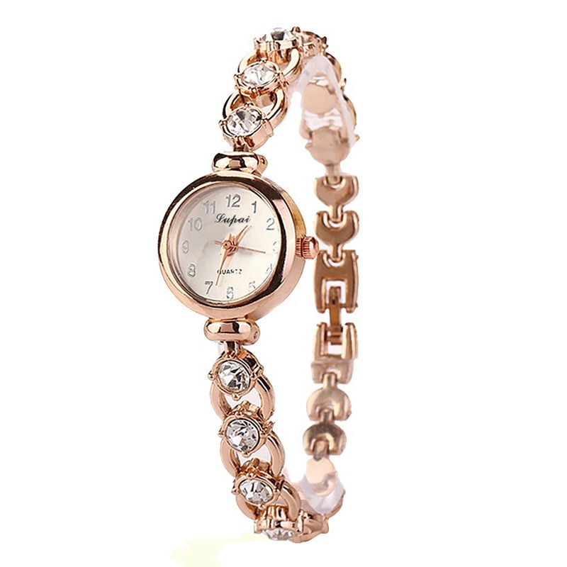 ZZ Luxury Women's Bling Crystal Bracelet Watch Stainless Steel Quartz Wrist Watches - Image 4