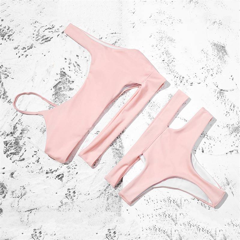 High Quality White Bikinis High Waist Bikini Hot Sale Padded Bra Hollow Out Sexy Swimsuit Female Swimwear Women Bathing Suit - Image 4