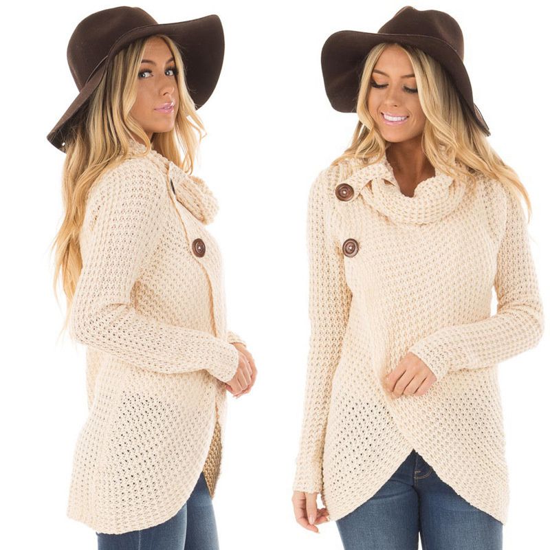 2024 Autumn Winter Sweater Ol Commuter Amazon Amazon Turtleneck Cardigan Solid Color Sweaters Women's Clothing One Piece Dropshipping - Image 34
