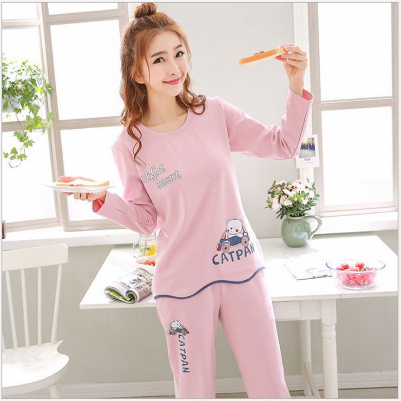 Spring and Autumn Cartoon Long Sleeve Pajamas Women's Trousers Large Size Cute Women's Winter Homewear Suit - Image 35