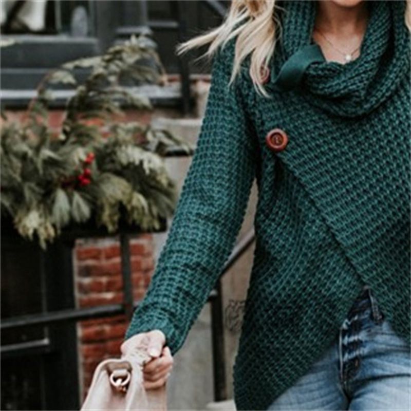 2024 Autumn Winter Sweater Ol Commuter Amazon Amazon Turtleneck Cardigan Solid Color Sweaters Women's Clothing One Piece Dropshipping - Image 40