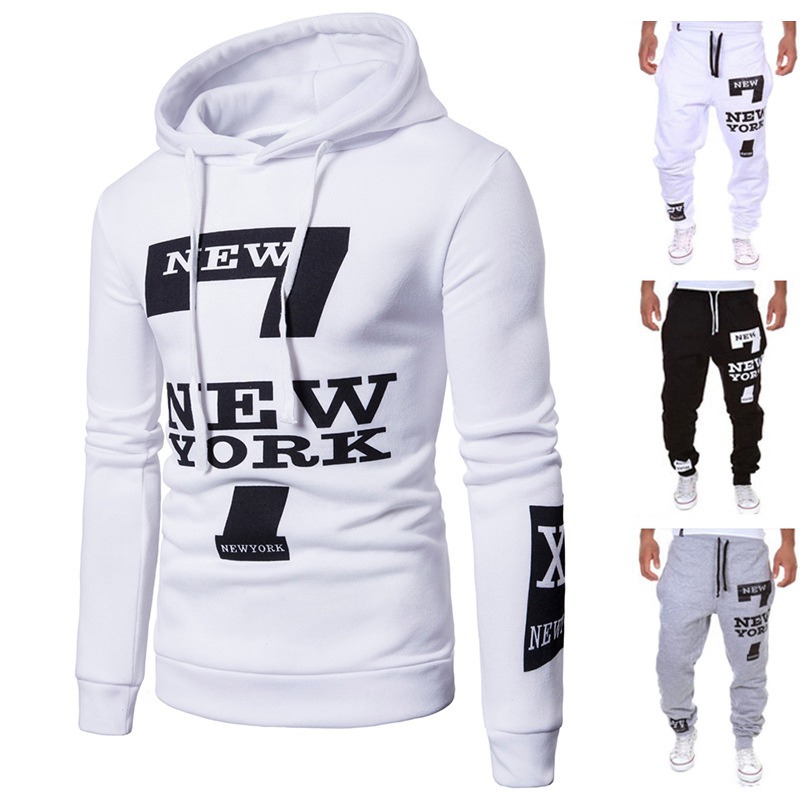 Wish Foreign Trade New Spring and Autumn Sweater Sweatpants Casual Sports Couple Suit Manufacturer First-Hand Hoodie Two-Piece Set Men - Image 5