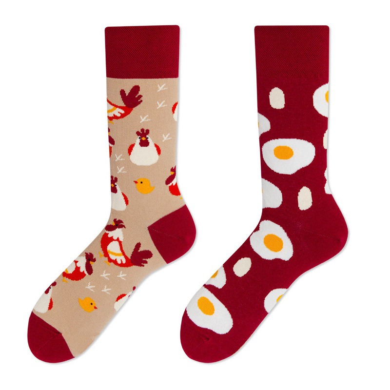 European and American Autumn and Winter New Creative Couple AB Trendy Socks Fashion Personality Trend Cartoon Jacquard Middle Tube Cotton Socks - Image 10