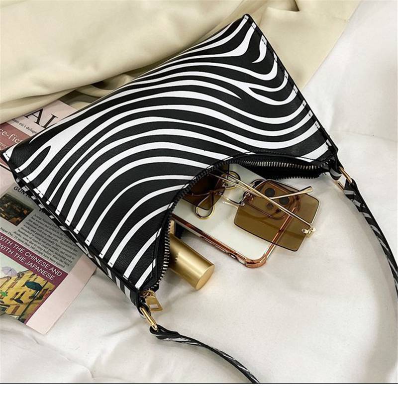 Fashion Zebra Print Women Luxury Handbag PU Leather Simple Underarm Shoulder Bags Female Daily Design Totes Purse Pouch - Image 7