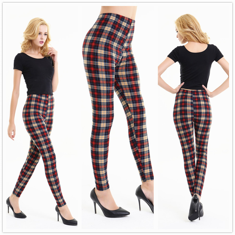 Amazon New European and American Striped Plaid Printed Yoga Pants Women's High Waist Slimming Leggings Yiwu Stall Wholesale - Image 23
