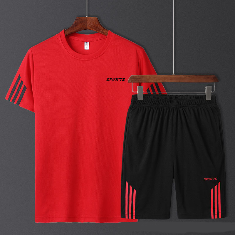 Men's Sports Suit Men's Summer Shorts Two-Piece Suit Men's Quick-Drying Short-Sleeved T-shirt Sportswear Casual Pants Loose - Image 5