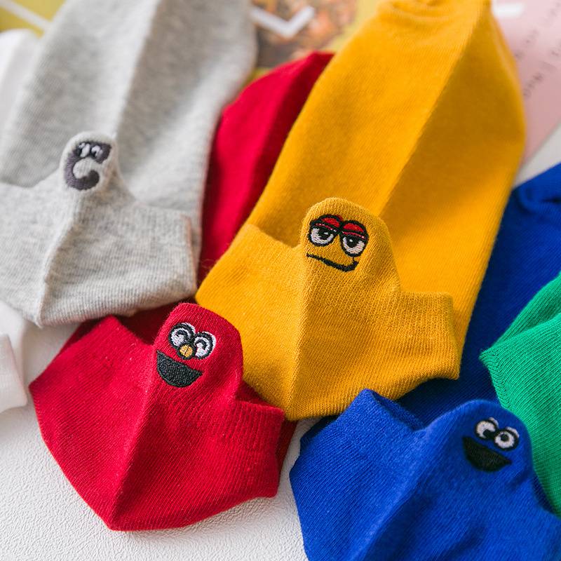 Kawaii Embroidered Expression Women Socks Cotton Harajuku Happy Funny Socks Women Christmas Gifts Ankle 1 Pair Size 35-40 - Image 9