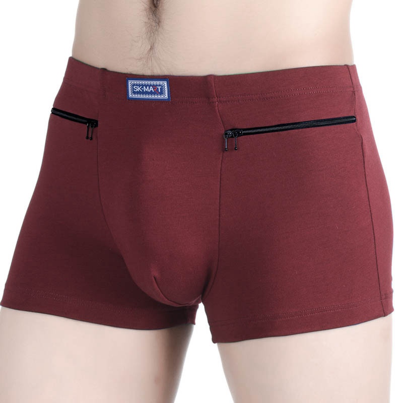Men's Pockets Underwear Anti-theft Briefs Boxer Panties,two Zippers Pockets Cotton Underpants,mens Boxers Briefs,booty shorts - Image 5