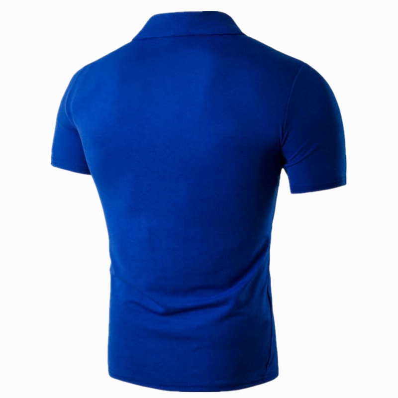 Cross-Border Foreign Trade Men's Clothing 2017 Spring and Summer New European and American Lapel Print Short-Sleeved Casual Polo Shirt Men's Top F035 - Image 5