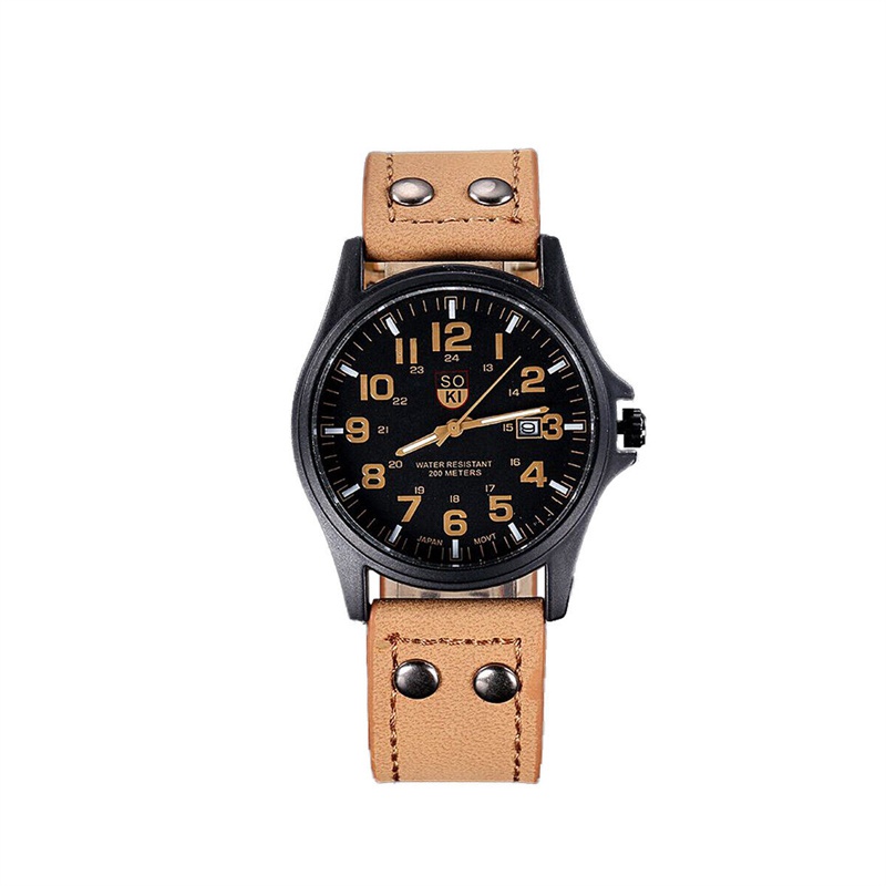 ZZ Men??s Military Leather Date Quartz Analog Army Casual Dress Wrist Watches UK - Image 9