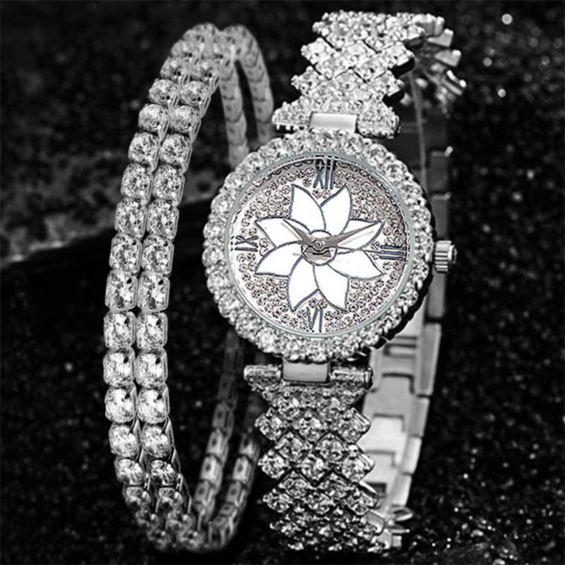 ZZ Watch & Bracelet Sets Ladies Women Analogue Wrist Watch Stainless Steel Gift/Box - Image 6