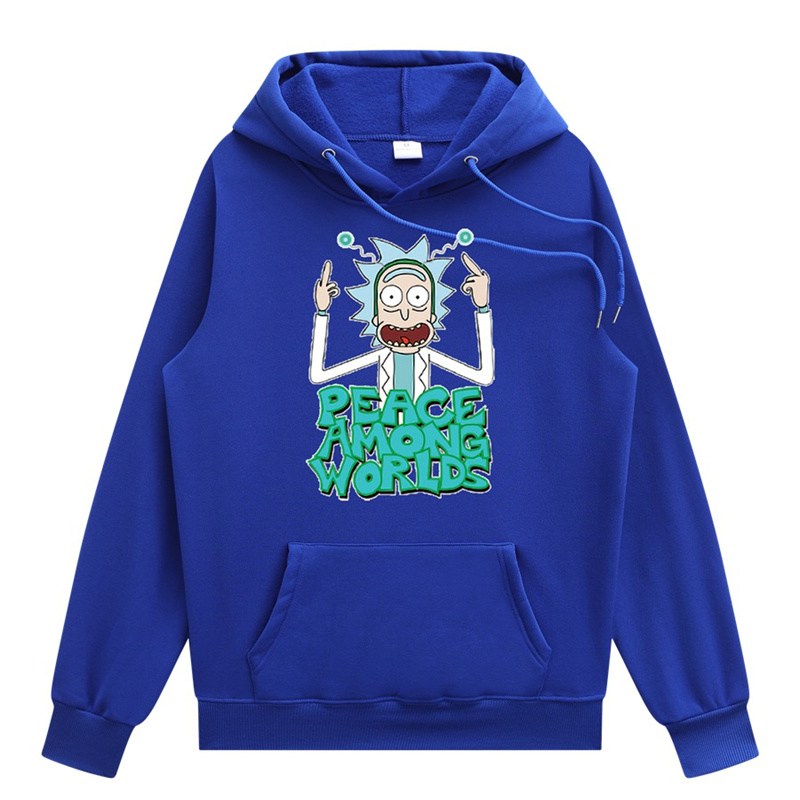 2024 Men Fashion Brands Pullover Leisure Hoodie Fleece-Lined Rick Morty Printed European and American Style Men's Clothing Sweatshirt - Image 13