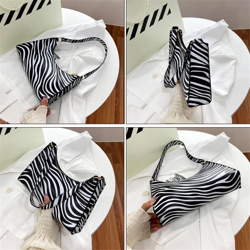 Fashion Zebra Print Women Luxury Handbag PU Leather Simple Underarm Shoulder Bags Female Daily Design Totes Purse Pouch - Image 8