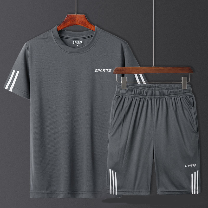 Men's Sports Suit Men's Summer Shorts Two-Piece Suit Men's Quick-Drying Short-Sleeved T-shirt Sportswear Casual Pants Loose - Image 6